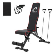 Dskeuzeew Hantelbank klappbare Multifunktion mit Widerstandsband und Aufbewahrungstasche, Trainingsbank Schrägbank mit 7-Fach Verstellbarer Rückenlehne 300kg