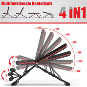DH FitLife Hantelbank klappbar verstellbar, Schrägbank Flachbank für Bankdrücken Rückentrainer u. Bauchtrainer, Trainingsbank Fitnessbank multifunktional für Fitness Krafttraining, Weight Bench