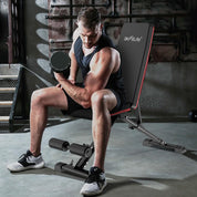 DH FitLife Hantelbank klappbar verstellbar, Schrägbank Flachbank für Bankdrücken Rückentrainer u. Bauchtrainer, Trainingsbank Fitnessbank multifunktional für Fitness Krafttraining, Weight Bench