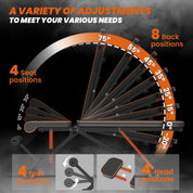 Dskeuzeew Hantelbank Klappbar Verstellbare Multifunktions Trainingsbank Schrägbank mit 8-Fach Verstellbarer Rückenlehne und Widerstandsband/4-Fach verstellbarer Belastung 400kg
