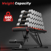 Dskeuzeew Hantelbank klappbare Multifunktion mit Widerstandsband und Aufbewahrungstasche, Trainingsbank Schrägbank mit 7-Fach Verstellbarer Rückenlehne 300kg