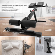 Sportstech 6in1 Bauch- und Rückentrainer für zuhause, Multifunktion Hantelbank verstellbar, training bench press bank, Deutsche Qualitätsmarke, Bauch Beine Po Sit Up bank für Home (BRT150 schwarz)