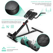 Sportstech 6in1 Bauch- und Rückentrainer für zuhause, Multifunktion Hantelbank verstellbar, training bench press bank, Deutsche Qualitätsmarke, Bauch Beine Po Sit Up bank für Home (BRT150 schwarz)