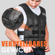 DH FitLife Verstellbare Gewichtsweste 10/20/30KG zum Muskelaufbau u. Krafttraining | Weighted Vest | Laufweste Damen Herren | Fitness Trainingsweste (Schwarz-30kg)