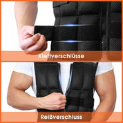 DH FitLife Verstellbare Gewichtsweste 10/20/30KG zum Muskelaufbau u. Krafttraining | Weighted Vest | Laufweste Damen Herren | Fitness Trainingsweste (Schwarz-30kg)