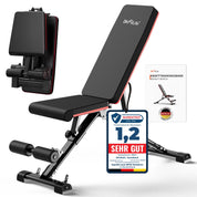 DH FitLife Hantelbank klappbar verstellbar, Schrägbank Flachbank für Bankdrücken Rückentrainer u. Bauchtrainer, Trainingsbank Fitnessbank multifunktional für Fitness Krafttraining, Weight Bench