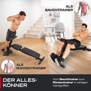 Sportstech BRT500 Hantelbank für Zuhause, 17-fach verstellbar, Schräg- und Flachbank, mit Beincurler, klappbar, Liegestützgriffe, 300 kg belastbar, Ganzkörper-Workout, Multifunktions Fitnessbank