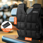 DH FitLife Verstellbare Gewichtsweste 10/20/30KG zum Muskelaufbau u. Krafttraining | Weighted Vest | Laufweste Damen Herren | Fitness Trainingsweste (Schwarz-30kg)