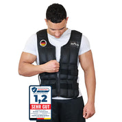 DH FitLife Verstellbare Gewichtsweste 10/20/30KG zum Muskelaufbau u. Krafttraining | Weighted Vest | Laufweste Damen Herren | Fitness Trainingsweste (Schwarz-30kg)