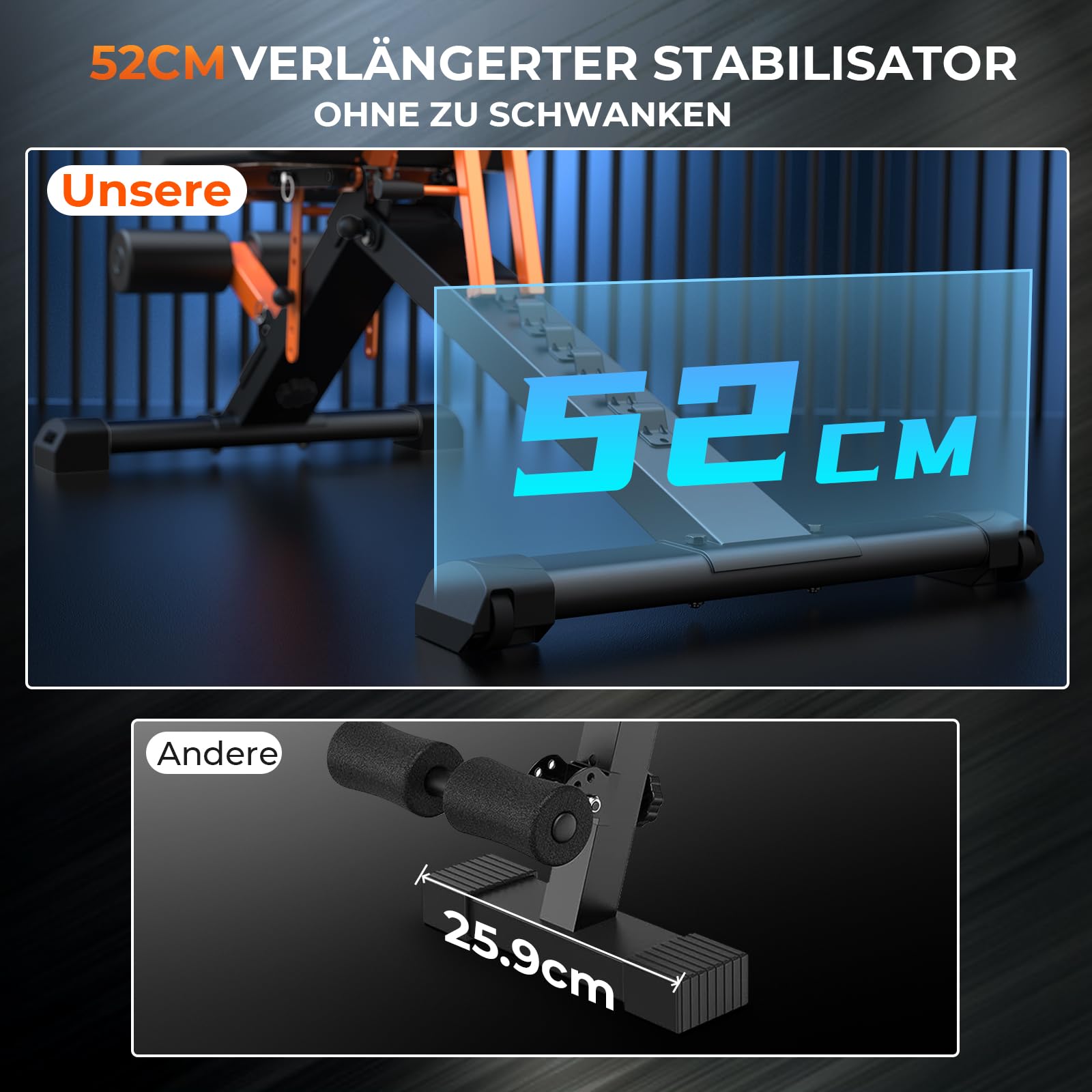 400KG hantelbank klappbar - Bonvork Trainingsbank mit 80 * 40MM robustem Stahl, schrägbank für Fitnessstudio zu Hause, verstellbar, Flach Rückgang Bankdrücken Bank für den gesamten Körper