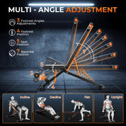 400KG hantelbank klappbar - Bonvork Trainingsbank mit 80 * 40MM robustem Stahl, schrägbank für Fitnessstudio zu Hause, verstellbar, Flach Rückgang Bankdrücken Bank für den gesamten Körper