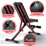DH FitLife Hantelbank klappbar verstellbar, Schrägbank Flachbank für Bankdrücken Rückentrainer u. Bauchtrainer, Trainingsbank Fitnessbank multifunktional für Fitness Krafttraining, Weight Bench