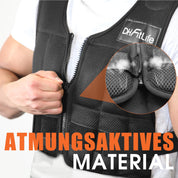 DH FitLife Verstellbare Gewichtsweste 10/20/30KG zum Muskelaufbau u. Krafttraining | Weighted Vest | Laufweste Damen Herren | Fitness Trainingsweste (Schwarz-10kg)