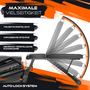 KESSER® Klappbare Hantelbank Multifunktionale Trainingsbank mit Rückenlehne 500kg Belastbarkeit | verstellbare Bank Fitnessgerät zum Bankdrücken | Ganzkörpertraining Schrägbank für Fitness & Training