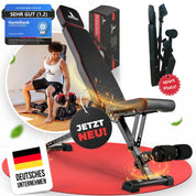 SPORTSCHMIEDE Hantelbank Klappbar Verstellbar, Multifunktions Trainingsbank Schrägbank, Sportgerät für zu Hause, Bench, Fitnessbank - Bankdrücken Krafttraining Muskeltraining Kraftsport - JETZT NEU!