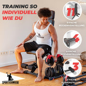 SPORTSCHMIEDE Hantelbank Klappbar Verstellbar, Multifunktions Trainingsbank Schrägbank, Sportgerät für zu Hause, Bench, Fitnessbank - Bankdrücken Krafttraining Muskeltraining Kraftsport - JETZT NEU!