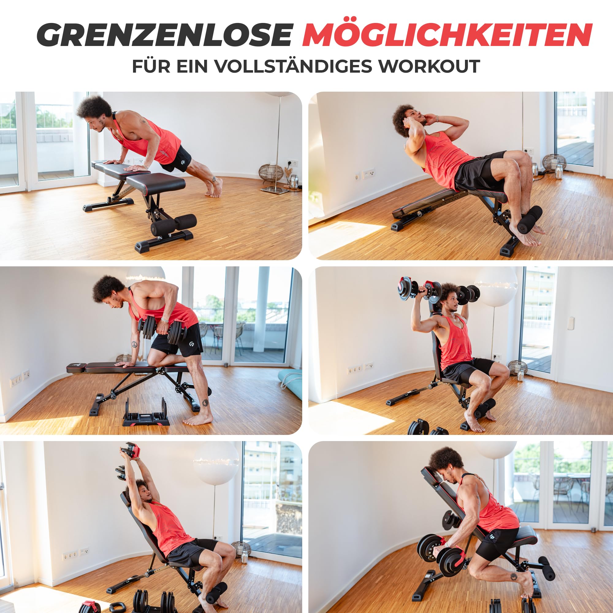 SPORTSCHMIEDE Hantelbank Klappbar Verstellbar, Multifunktions Trainingsbank Schrägbank, Sportgerät für zu Hause, Bench, Fitnessbank - Bankdrücken Krafttraining Muskeltraining Kraftsport - JETZT NEU!