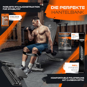KESSER® Klappbare Hantelbank Multifunktionale Trainingsbank mit Rückenlehne 500kg Belastbarkeit | verstellbare Bank Fitnessgerät zum Bankdrücken | Ganzkörpertraining Schrägbank für Fitness & Training