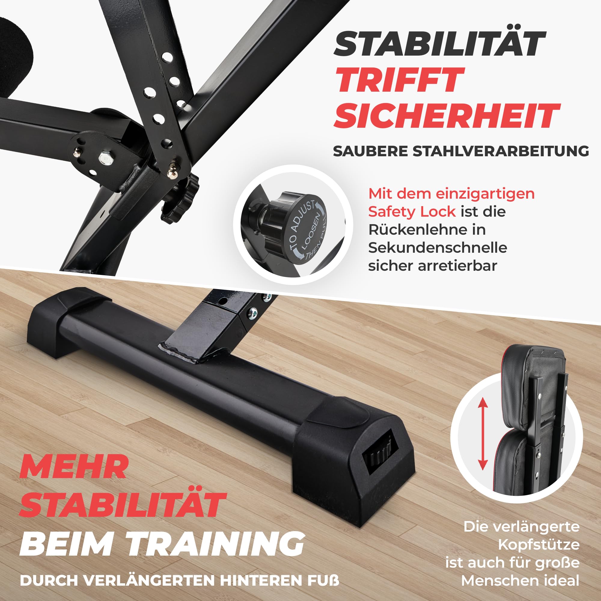 SPORTSCHMIEDE Hantelbank Klappbar Verstellbar, Multifunktions Trainingsbank Schrägbank, Sportgerät für zu Hause, Bench, Fitnessbank - Bankdrücken Krafttraining Muskeltraining Kraftsport - JETZT NEU!