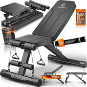 KESSER® Klappbare Hantelbank Multifunktionale Trainingsbank mit Rückenlehne 500kg Belastbarkeit | verstellbare Bank Fitnessgerät zum Bankdrücken | Ganzkörpertraining Schrägbank für Fitness & Training